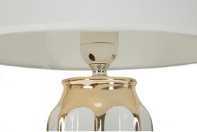 Fehér-aranyszínű kerámia asztali lámpa textil búrával (magasság 40,5 cm) Cassy – Mauro Ferretti