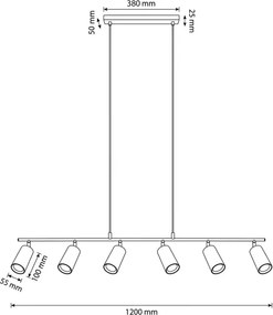Brilagi - Zsinóros csillár SELE 6xGU10/30W/230V bézs