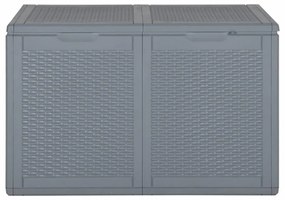 szürke PP rattan kerti tárolóláda 180 L