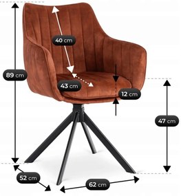 Rozsdabarna Bársony Forgószék MUMBAI