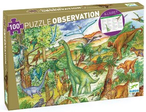 Megfigyeltető puzzle - Dinoszauruszok, 100 db-os - Dinosaurs + booklet