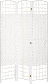 HOMCOM 3-panelas szobaelválasztó képernyő 120x170 cm hajtogatható szobaelválasztó papír zsinórral és fából készült kerettel, dekoráció hálószobába és