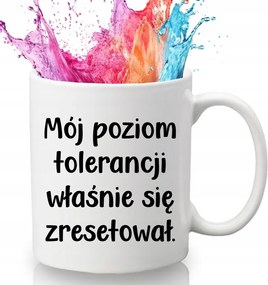 Bögre Fehér 330 ml Kerámia Ajándék Vicces Kütyü Tolerancia Szint