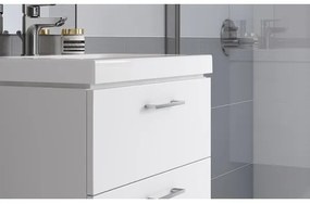 Cersanit S801-147-DSM - LARA 60 cm fehér, falra szerelhető fürdőszobaszekrény mosdóval