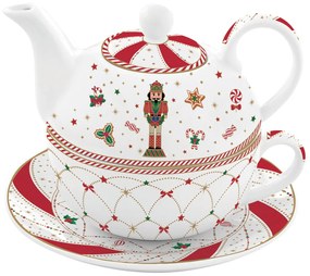 Porcelán egyszemélyes teáskészlet 350ml,+350ml, donozban, Nutcracker Twist