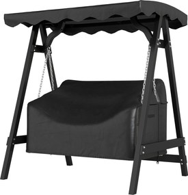 Outsunny 2 személyes hinta védőhuzat, vízálló és szélálló, UV-álló, 142 x 76 x 81 cm — fekete | Aosom