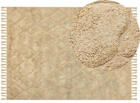 Bézs pamutszőnyeg 140 x 200 cm SANLIURFA Beliani