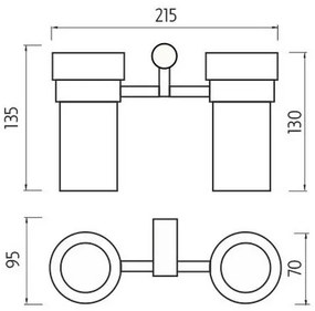 NIMCO BR 11058DW-26 - Fali fogkefetartó BORMO matt üveg/fényes króm