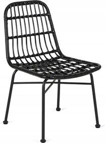 Fekete Rattan Kerti Szék Teraszra és Kertbe Waldi