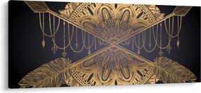 Kép - Arany mandala nyilakkal (120x50 cm)