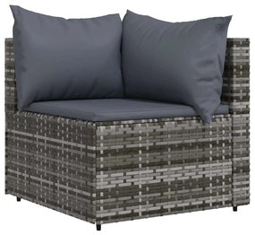 4 részes szürke polyrattan kerti ülőgarnitúra párnákkal