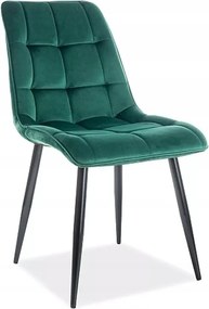 Kárpitozott szék Chic Velvet fekete/zöld Sig