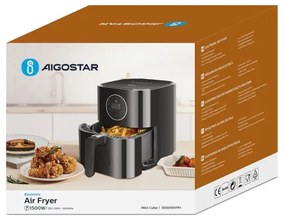 Aigostar - Forró levegős sütő 1500W/230V 3,5l fekete