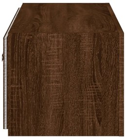 barna tölgyszínű fali TV-szekrény LED-del 80x35x31 cm