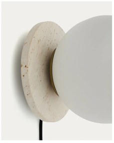 Fehér-krémszínű márvány fali lámpa ø 20 cm Malachi – Kave Home