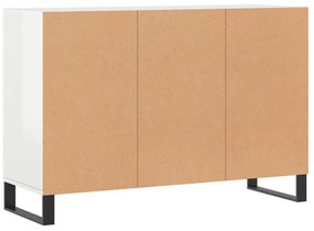 magasfényű fehér szerelt fa tálalószekrény 103,5 x 35 x 70 cm