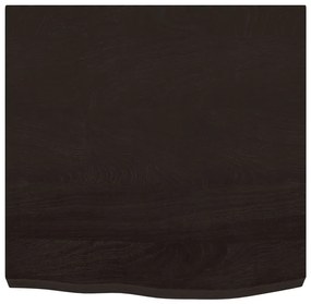 sötétbarna kezelt tömör tölgyfa fali polc 60x60x(2-6) cm