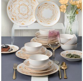 24 darabos étkészlet fehér/arany/kerámia
