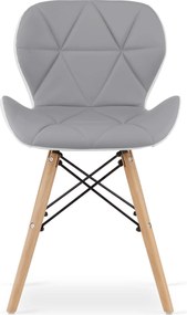 LAGO szürke-fehér szék öko bőrből