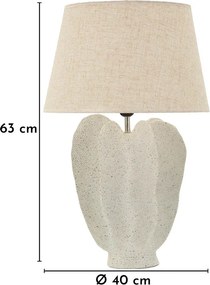 Krémszínű asztali lámpa textil búrával (magasság 63 cm) Ester – Mauro Ferretti