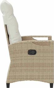 Fekvő Kerti Szék Beige és krém 56 x 60 x 112 cm polirattan