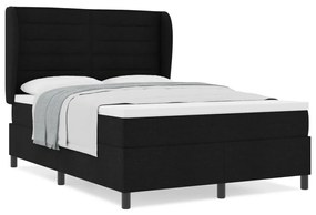 Boxspring Ágy Mattal Fekete 160x200 cm Szövet
