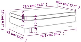 kávészínű gyerek bársonykanapé lábzsámollyal 100x50x30 cm