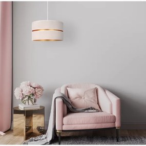 Duolla - Csillár zsinóron DUO 1xE27/15W/230V átm. 40 cm krémes/arany