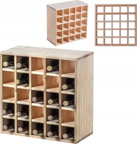 Könyvespolc Bortartó Fa 25 Palack Alkoholos Szekrény Polc Ajándék 52cm