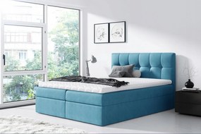 Rex egyszerű ágy 200x200, kék + TOPPER