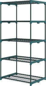 Outsunny 5 szintes acél növényállvány – beltéri/kültéri, sötétzöld, 67 × 49 × 138 cm | Aosom