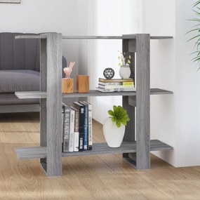szürke sonoma színű térelválasztó könyvszekrény 100x30x87 cm