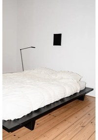 Fekete franciaágy fenyőfából, ráccsal 160x200 cm Japan - Karup Design