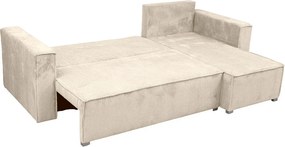 Krémszínű sarokkanapé SMART COSARO, kétoldalas + 2 párna AJÁNDÉK