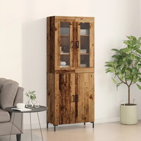 vidaXL Magasfiú 2 pcs Régi fa 69,5 x 34 x 180 cm Faanyag