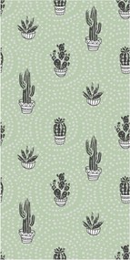 Tapéta - Kaktusz zöld alapon