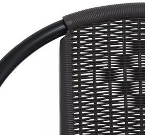 6 db műanyag rattan és acél kerti étkezőszék 110 kg