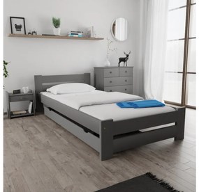 Ola ágy 90x200 cm, szürke Ágyrács: Ágyrács nélkül, Matrac: Coco Maxi 19 cm matrac