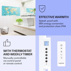 Klarstein Wonderwall Air Art Smart, infravörös hősugárzó, 120 x 60 cm, 700 W, térkép állatokkal