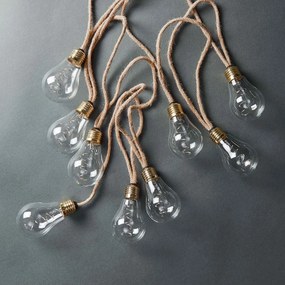 BULB LIGHTS égősor, villanykörte natúr zsinórral, fali csatlakozóval, 15 égő