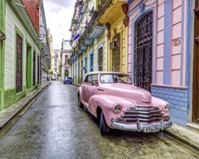 Poszter 50x40cm Antik autó Havannában 3, Assaf Frank