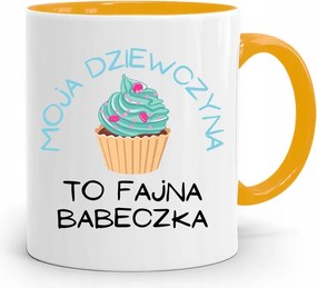 Sárga Bögre Ajándék Lányoknak Cool Muffin nyomott mintával