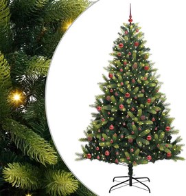 vidaXL Mesterséges Hajlított Karácsonyfa 300 LED-del Zöld 210 cm