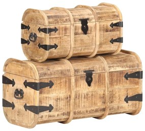 vidaXL 2 db tömör mangófa tárolóláda