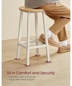 Bárszék szett, 2 db-os, konyhai bárszék,bézs és fehér tölgy színben