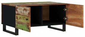 tömör újrahasznosított és szerelt fa dohányzóasztal 80x50x40 cm