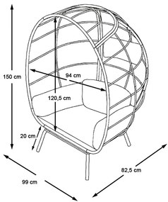 Fonott fotel párnával