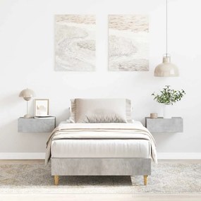 betonszürke szerelt fa ágykeret matrac nélkül 75 x 190 cm