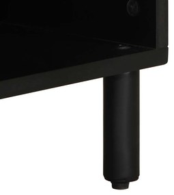 fekete tömör nyers mangófa TV-szekrény 100 x 33,5 x 46 cm