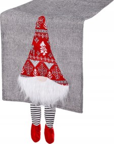 Karácsonyi Asztalterítő Abrosz Karácsony 180x33cm Lenvászon Szürke